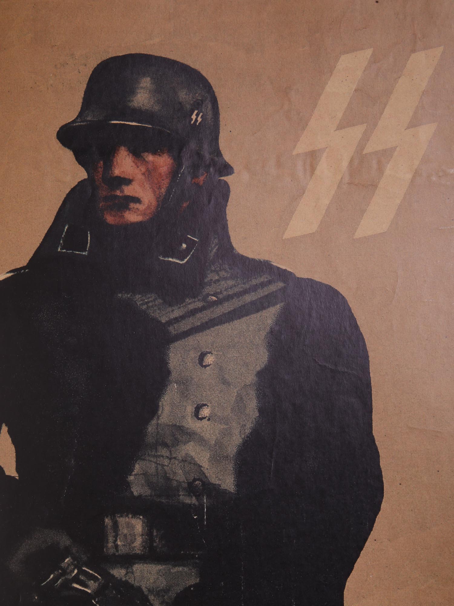 VINTAGE 1942 GERMAN WWII SS POLICE POSTER PIC-2